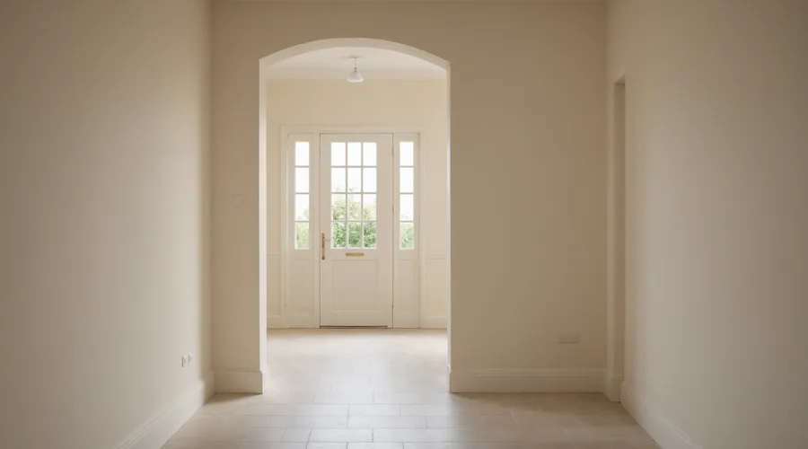 Empty doorway with soft light suggesting departure and transition