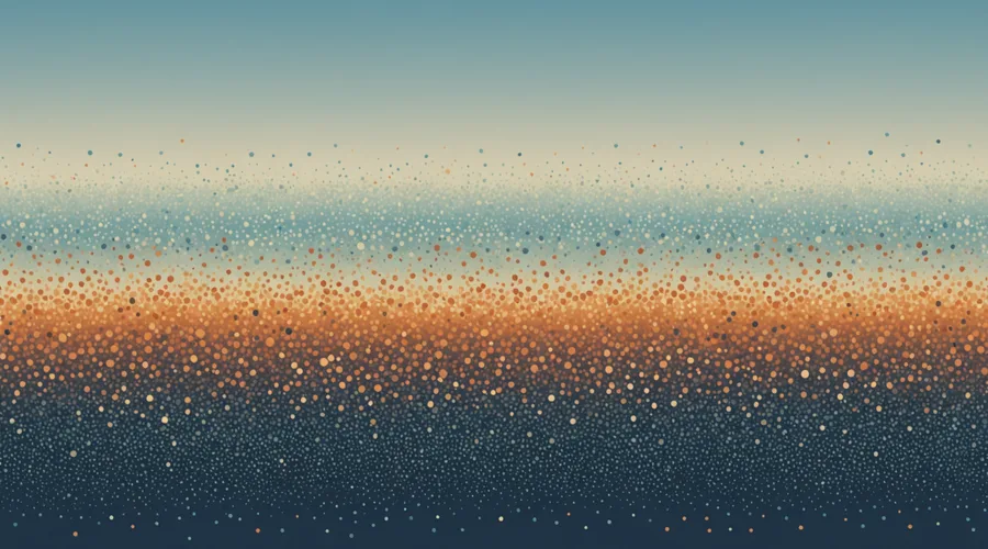 Visual metaphor of many individual data points converging into organized clusters